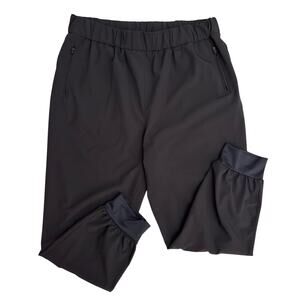 Black Lightweight Stretchy Elastic Waist Jogger Style Work Pants Women's Size L